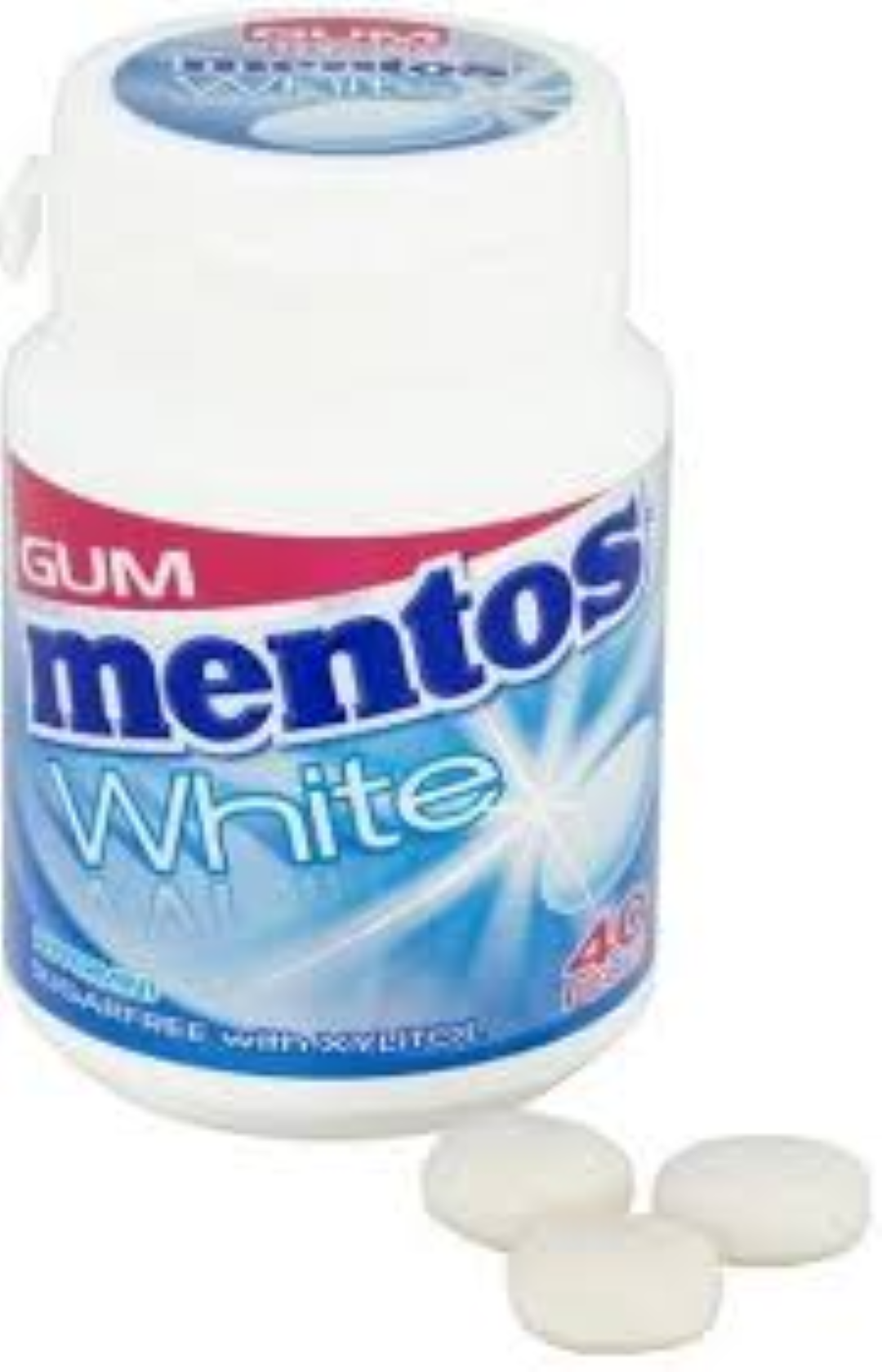 MENTOS WHITE GUM PEPPERMINT BTL 40S 60G